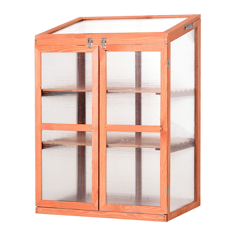 植物を暖かく保つためのポリカーボネートパネル付き長方形温室プランターボックス