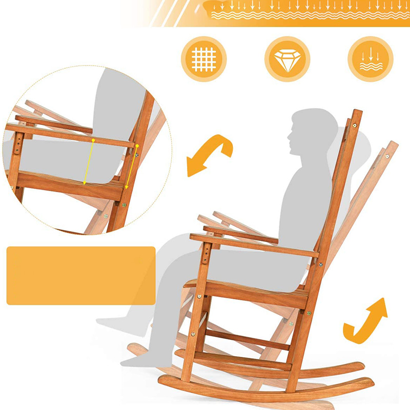 ポプラ材ロッキングチェア3点セット コーヒーテーブル付き 木製会話チェア2脚