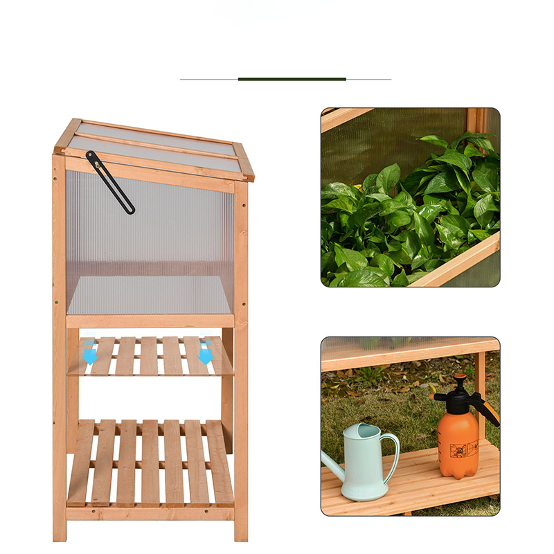 36インチ x 20インチ x 41インチ 温室栽培鉢植え植物保護ボックス アウトドア 開閉式トップ付き 木製コールドフレーム オレンジ