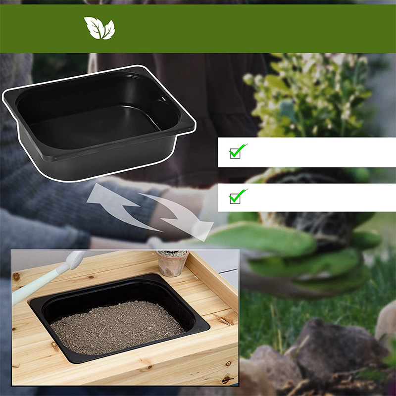 ポッティングベンチテーブル、ふるいスクリーン付きガーデンワークステーション、取り外し可能なシンクとバスケット