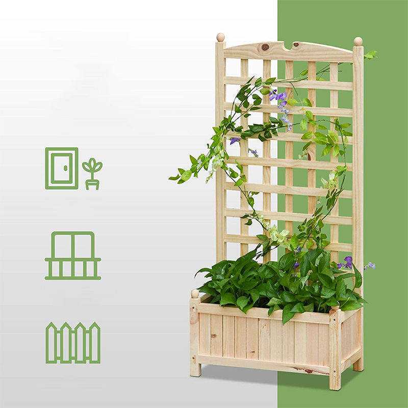 23.5インチ x 11.5インチ x 49.25インチ 上げられたガーデンベッド トレリスボードバック & 強力な木製デザイン & 素材