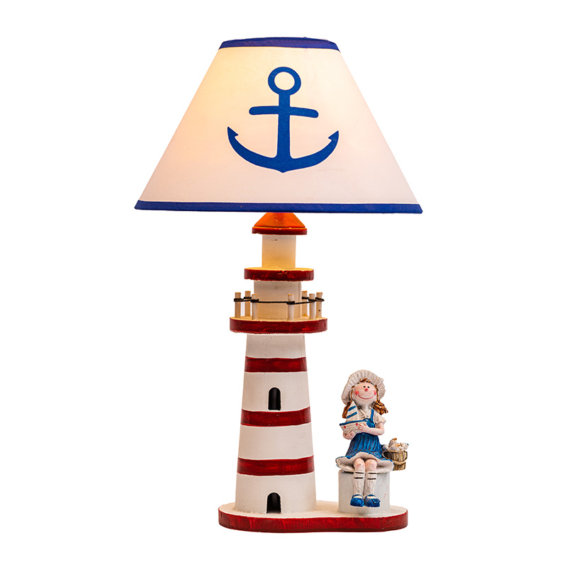 Coastal Style テーブルランプ アンティークアイスブルー