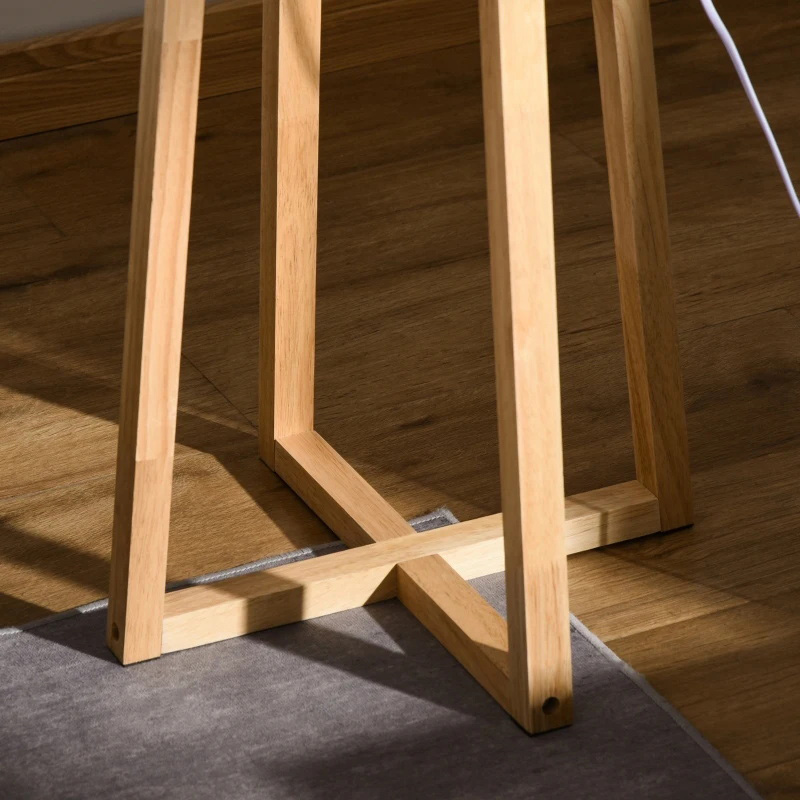 モダンスタンディングフロアランプベッドルームライト、ドラムランプシェード、フットペダルスイッチ付き