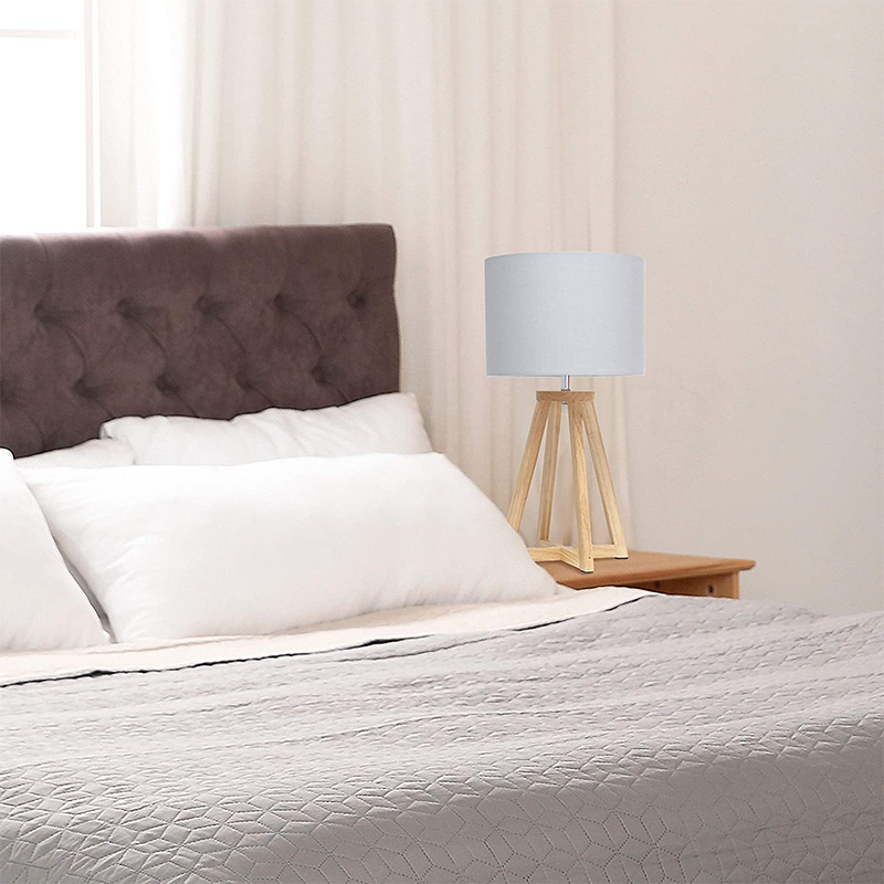 アンティーク アイス ブルーとナチュラル ロープ仕上げ - ラウンド ハードバック ナチュラル リネン シェード - オン/オフ ロータリー スイッチ