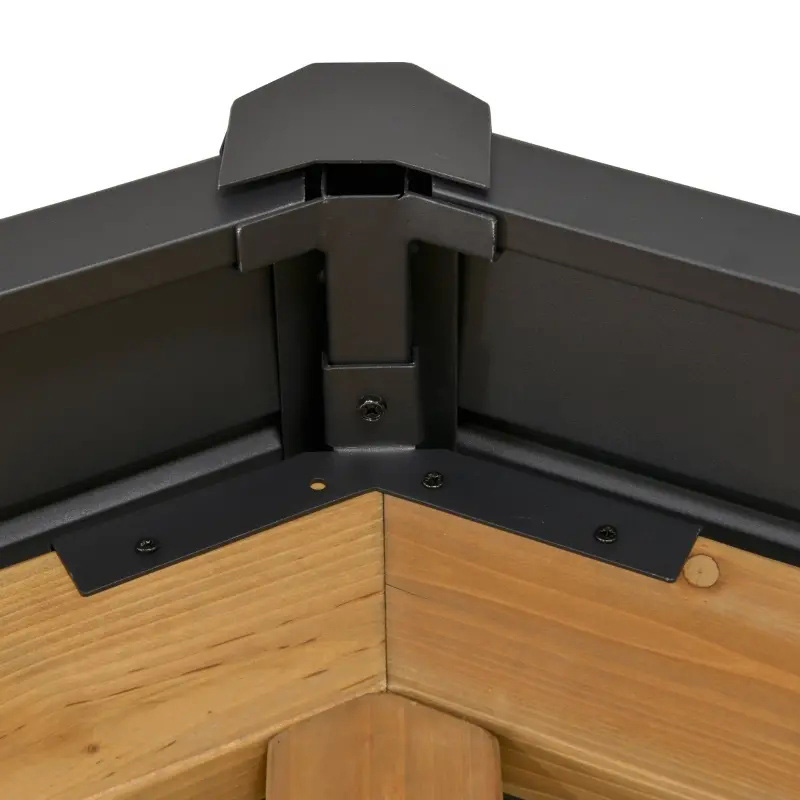 11x13 ハードトップ ガゼボ 木製フレーム付き 永久金属屋根 ガゼボ キャノピー 天井フック付き 庭 パティオ 裏庭用