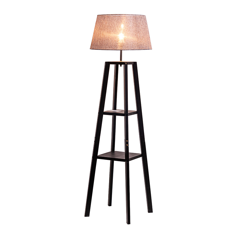 モダンスタンディングフロアランプベッドルームライト、ドラムランプシェード、フットペダルスイッチ付き