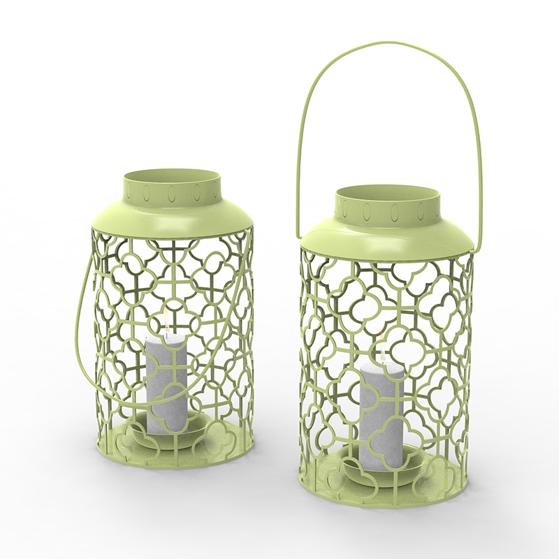 電池式キャンドル付きメタルランタン - トラディショナルブラック、17インチランタン