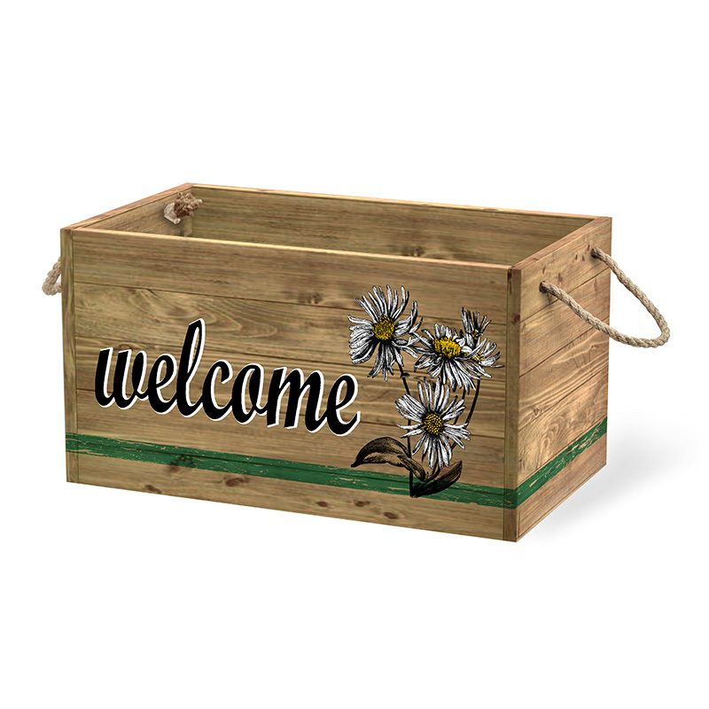 整理収納用木製収納クレート 3個入り ブラウン