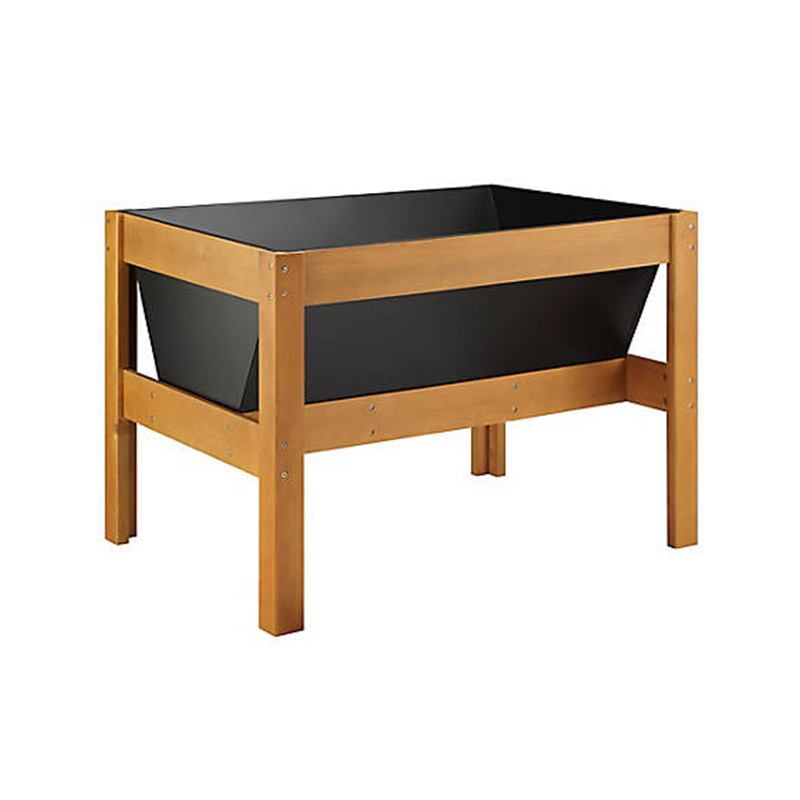 47インチ x 23インチ x 35インチ 木製の上げられたガーデンプランターベッド、植栽、収納棚、多用途に使える広々としたエリア。