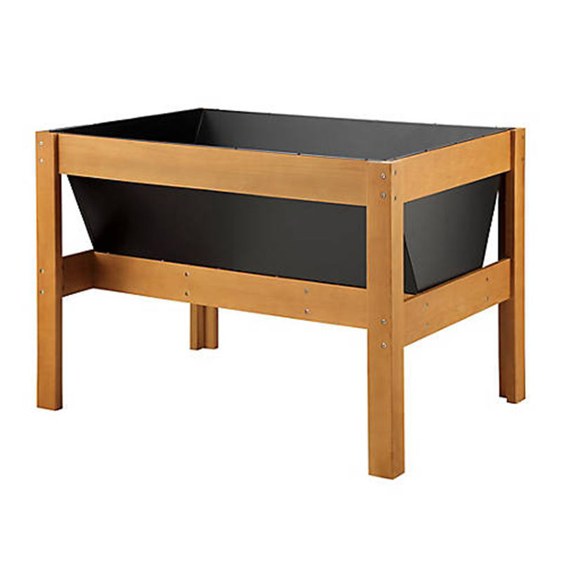 47インチ x 23インチ x 35インチ 木製の上げられたガーデンプランターベッド、植栽、収納棚、多用途に使える広々としたエリア。