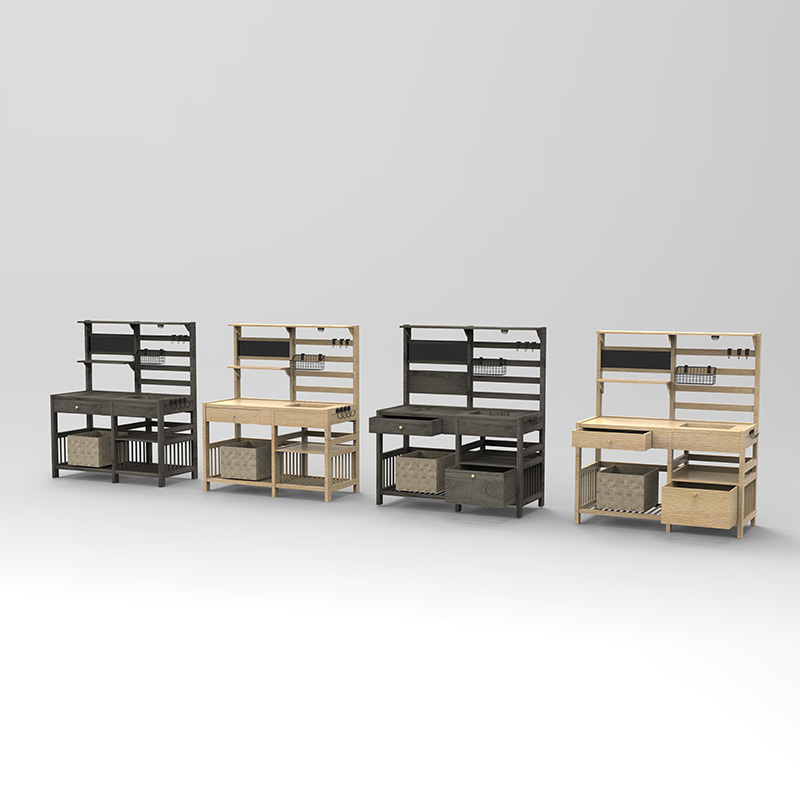 ポッティングベンチテーブル、ふるいスクリーン付きガーデンワークステーション、取り外し可能なシンクとバスケット