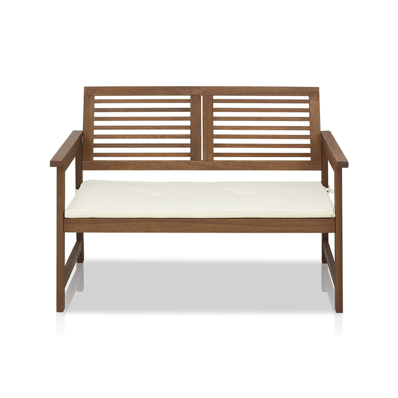 屋外折りたたみ式ガーデンベンチ、2人掛けパティオ木製ベンチ、パティオ、ポーチまたはバルコニー用の背もたれとアームレスト付きラブシートチェア、イエロー