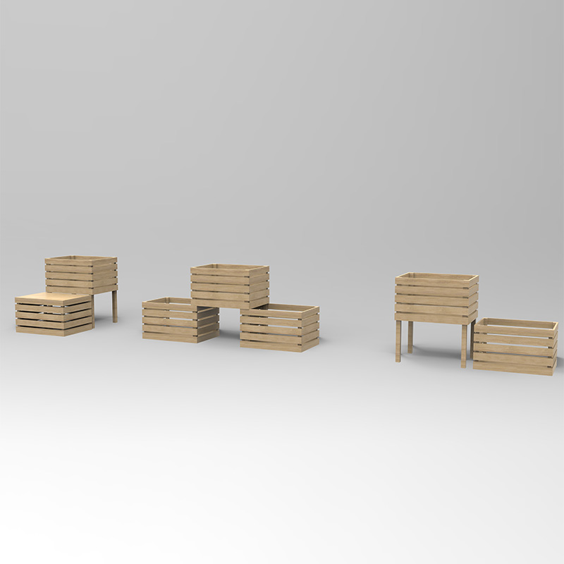 野菜、ハーブ、花用の3段上げガーデンベッド自立型プランターボックス