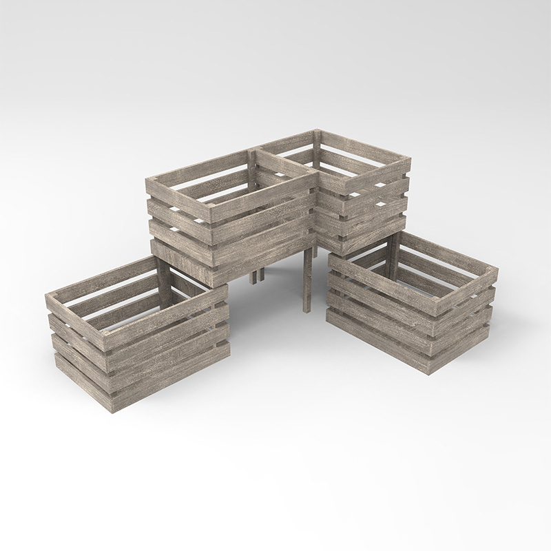 野菜、ハーブ、花用の3段上げガーデンベッド自立型プランターボックス