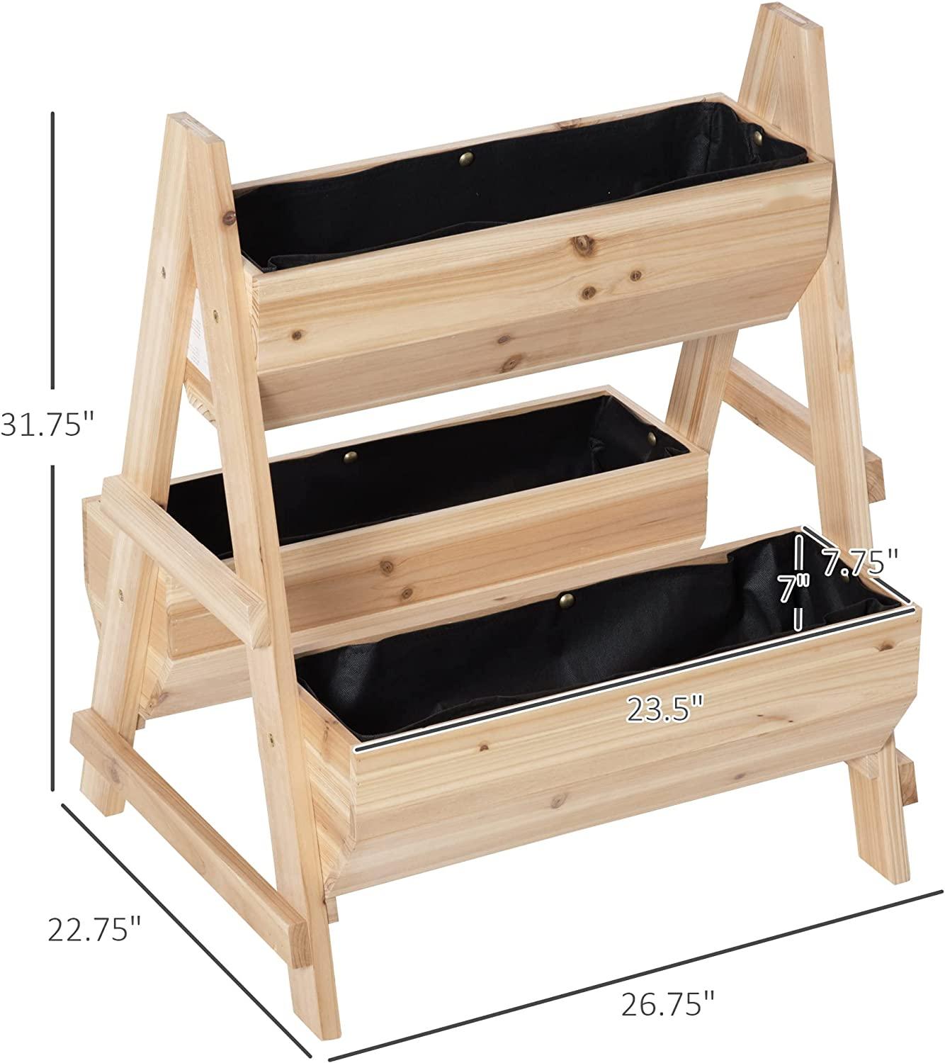 ガーデンベッド A型木製プランターボックス 不織布付 バックヤード用