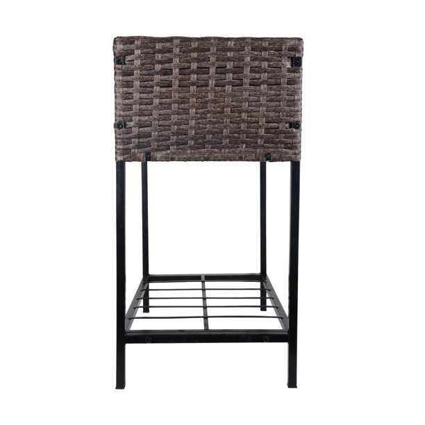 屋内/屋外用ラタンフラワープランターボックス 下に工具収納ラックと頑丈な高さ28インチの作業エリア付き