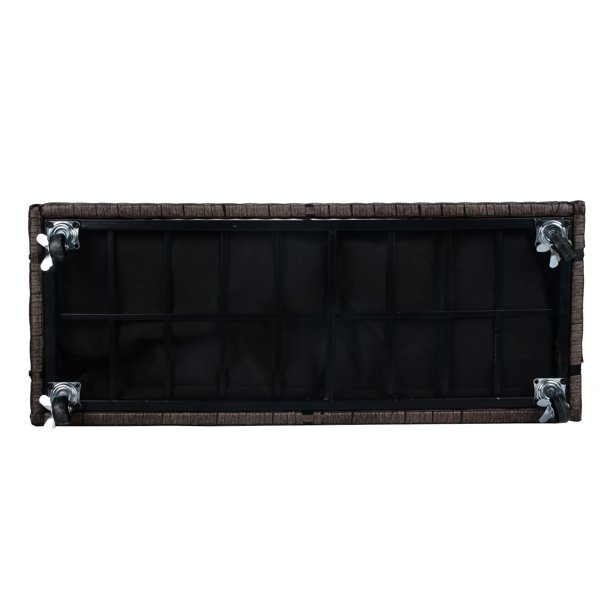 屋内/屋外用ラタンフラワープランターボックス 下に工具収納ラックと頑丈な高さ28インチの作業エリア付き