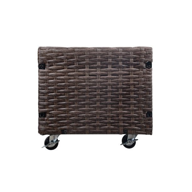 屋内/屋外用ラタンフラワープランターボックス 下に工具収納ラックと頑丈な高さ28インチの作業エリア付き