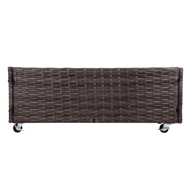 屋内/屋外用ラタンフラワープランターボックス 下に工具収納ラックと頑丈な高さ28インチの作業エリア付き