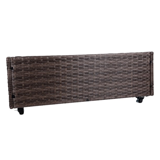 屋内/屋外用ラタンフラワープランターボックス 下に工具収納ラックと頑丈な高さ28インチの作業エリア付き