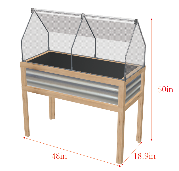 36インチ x 20インチ x 41インチ 温室栽培鉢植え植物保護ボックス アウトドア 開閉式トップ付き 木製コールドフレーム オレンジ