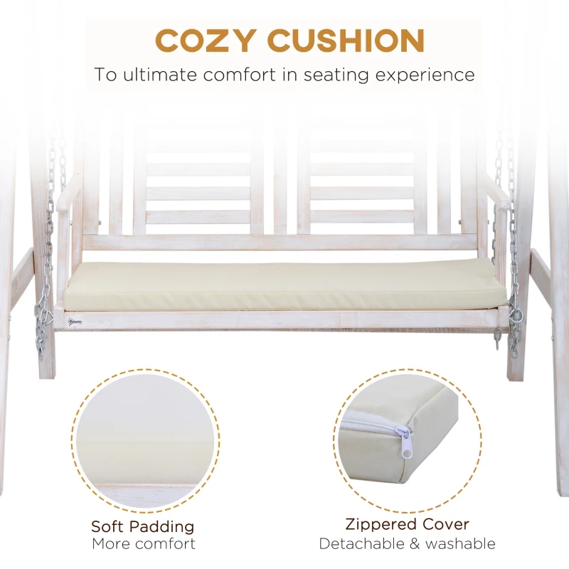 2 人用屋外ブランコ ポーチ ブランコ、木製スタンド付き、強力な A フレーム設計、調節可能な水戦用キャノピー