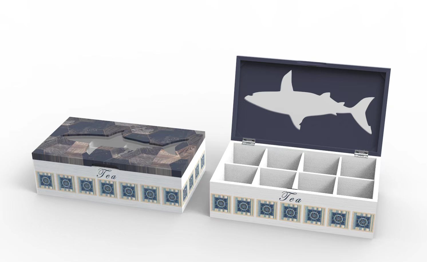 Lixincrafts 海辺の聖域の装飾、海のスタイルの装飾、ティーボックス