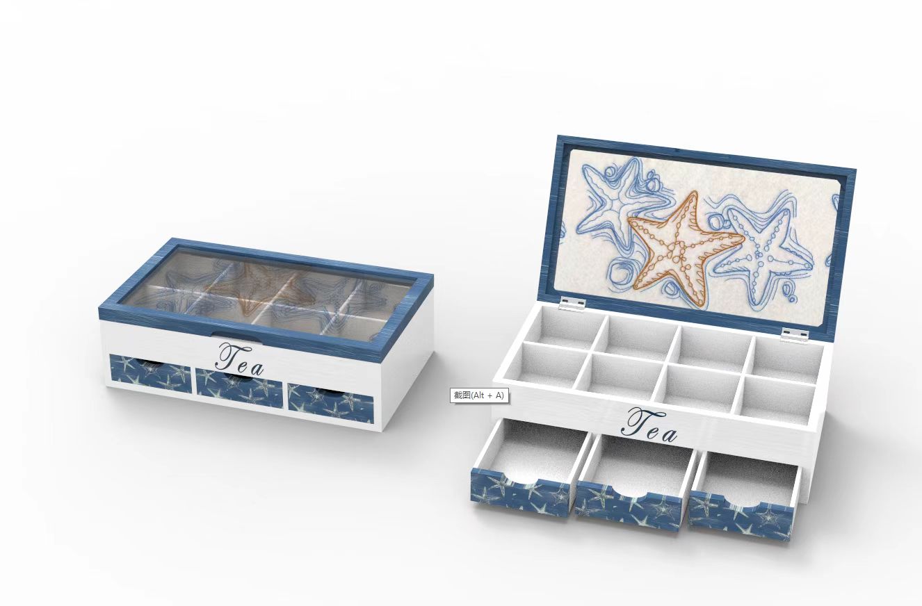 Lixincrafts 海辺の聖域の装飾、海のスタイルの装飾、ティーボックス
