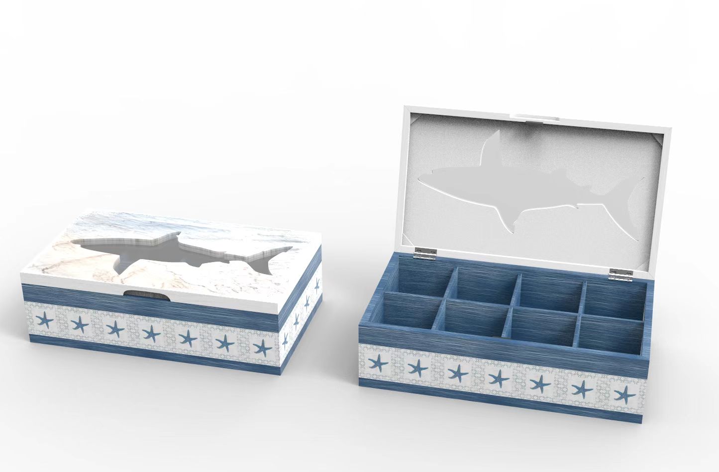 Lixincrafts 海辺の聖域の装飾、海のスタイルの装飾、ティーボックス