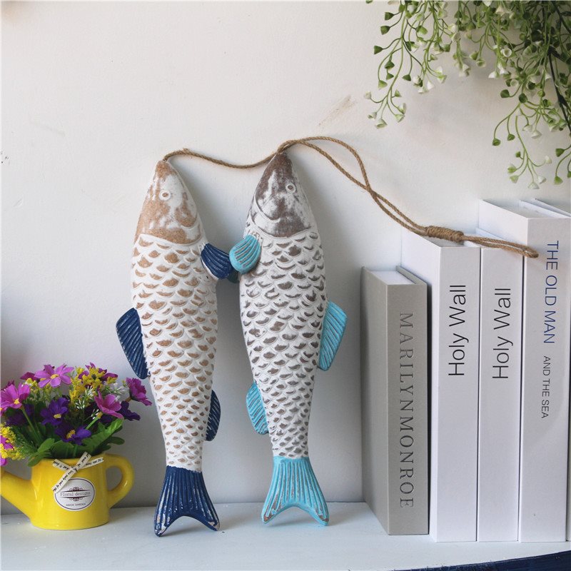 Lixincrafts 海辺の聖域の装飾、海のスタイルの装飾、船の車輪 - 魚の装飾