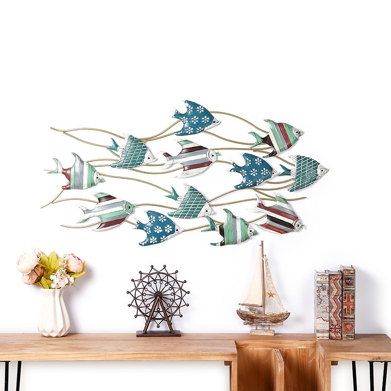 Lixincrafts 海辺の聖域の装飾、海のスタイルの装飾、船の車輪 - 魚の装飾