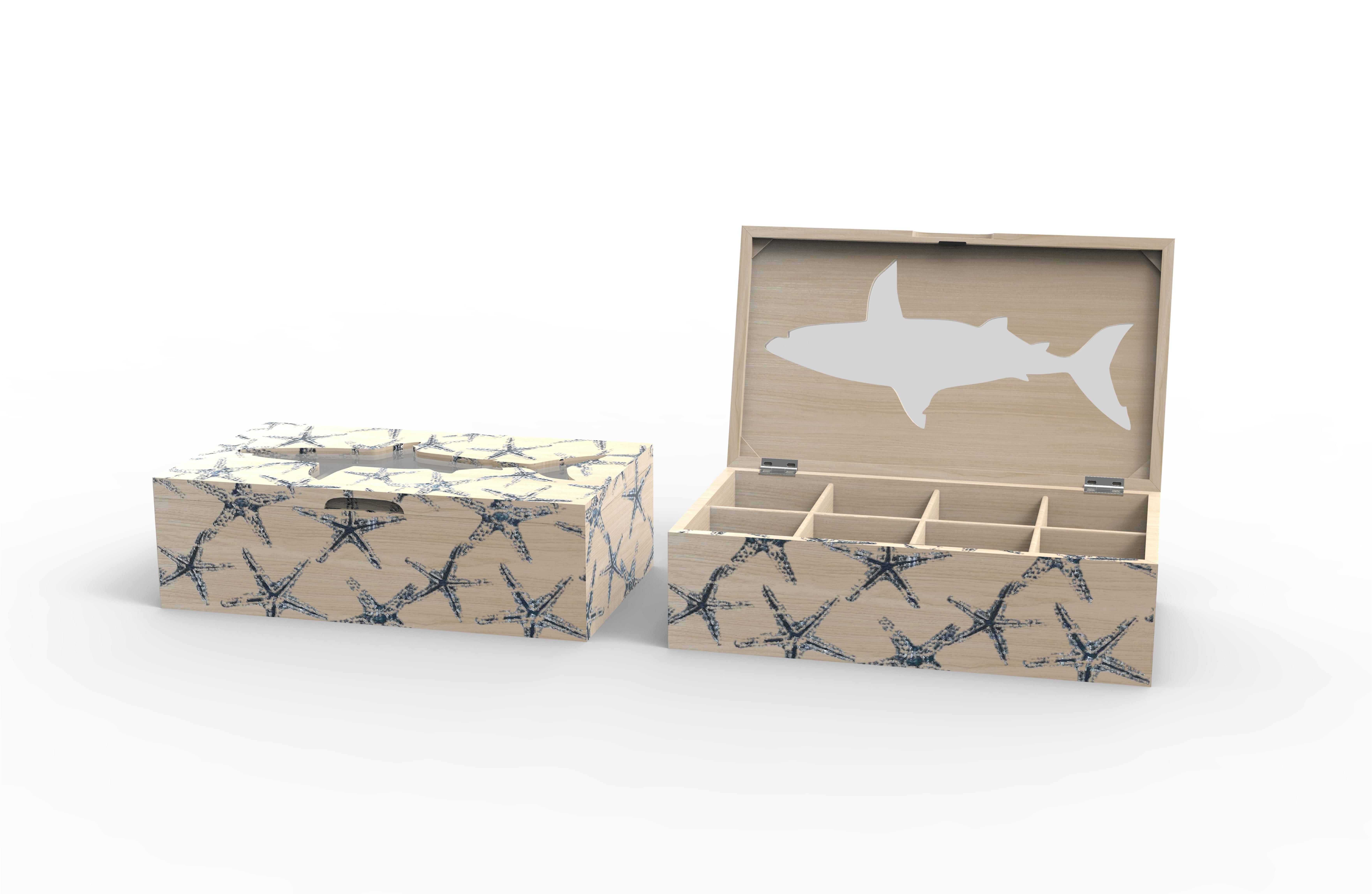 Lixincrafts 海辺の聖域の装飾、海のスタイルの装飾、ティーボックス