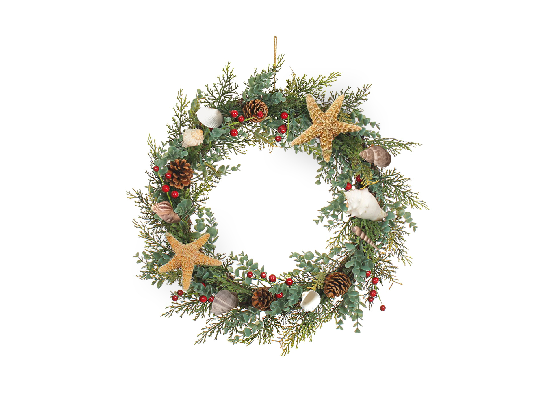 Lixincrafts 海辺の聖域の装飾、海のスタイルの装飾、シェル リース