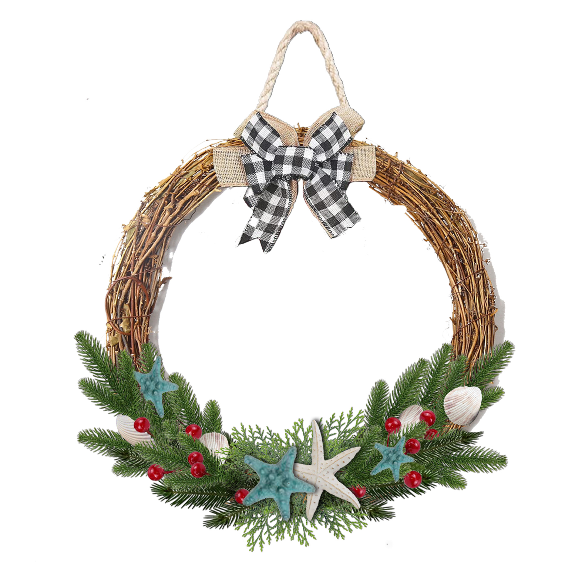 Lixincrafts 海辺の聖域の装飾、海のスタイルの装飾、シェル リース